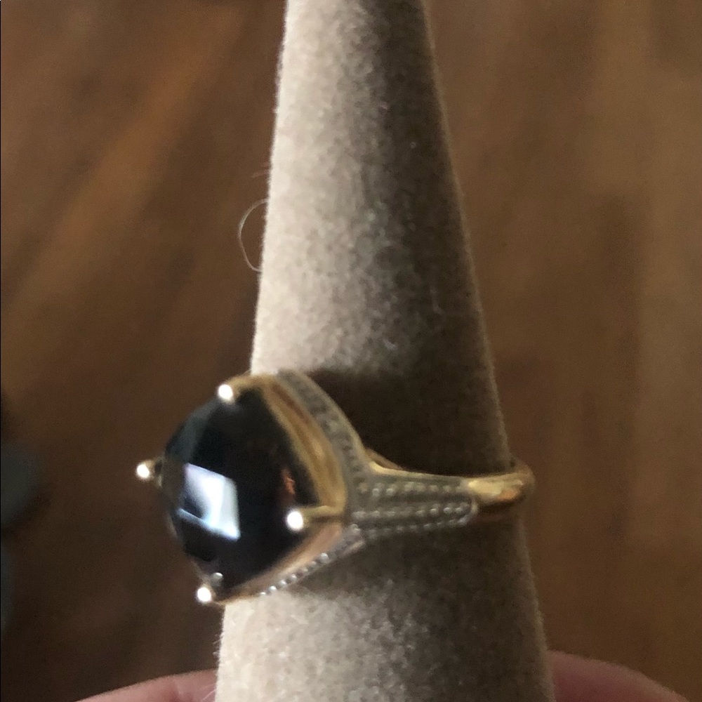 14k Gold Ring With Smokey Quartz Gemstone - image 2